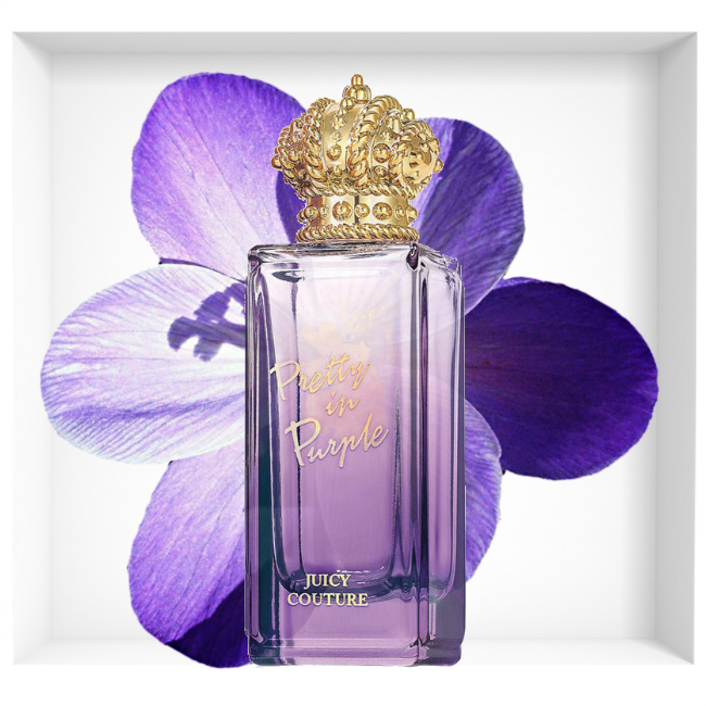 Juicy Couture Pretty in Purple presents itself as a fresh and whimsical scent for those who want to leave an unforgettable first feeling. The composition is floral-woody, with the main notes of bergamot, pink pepper and pink magnolia. Bouquet of flowers in the heart of the fragrance contains turmeric rose oil, sambac jasmine absolute and white gardenia. The whole composition is conquered on vetiver, australian cedar and musk.